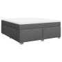 Cama box spring con colchón tela gris oscuro 180x200 cm
