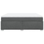 Cama box spring con colchón tela gris oscuro 180x200 cm