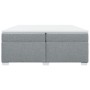 Cama box spring con colchón tela gris claro 200x200 cm