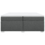 Cama box spring con colchón tela gris oscuro 200x200 cm