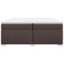Cama box spring con colchón tela marrón oscuro 200x200 cm
