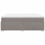 Cama box spring con colchón tela gris taupe 200x200 cm