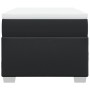 Cama box spring con colchón cuero sintético negro 80x200 cm