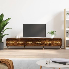 Mueble de TV madera de ingeniería roble ahumado 150x36x30 cm