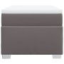 Cama box spring con colchón cuero sintético gris 80x200 cm