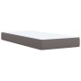 Cama box spring con colchón cuero sintético gris 80x200 cm