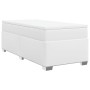 Cama box spring con colchón cuero sintético blanco 90x190 cm