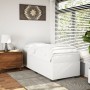 Cama box spring con colchón cuero sintético blanco 90x190 cm