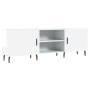 Glossy white engineered wood TV cabinet 150x30x50 cm by vidaXL, TV Furniture - Ref: Foro24-829110, Price: 96,91 €, Discount: %