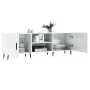 Glossy white engineered wood TV cabinet 150x30x50 cm by vidaXL, TV Furniture - Ref: Foro24-829110, Price: 96,91 €, Discount: %