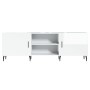 Glossy white engineered wood TV cabinet 150x30x50 cm by vidaXL, TV Furniture - Ref: Foro24-829110, Price: 96,91 €, Discount: %