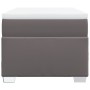 Cama box spring con colchón cuero sintético gris 90x200 cm