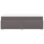 Cama box spring con colchón cuero sintético gris 90x200 cm