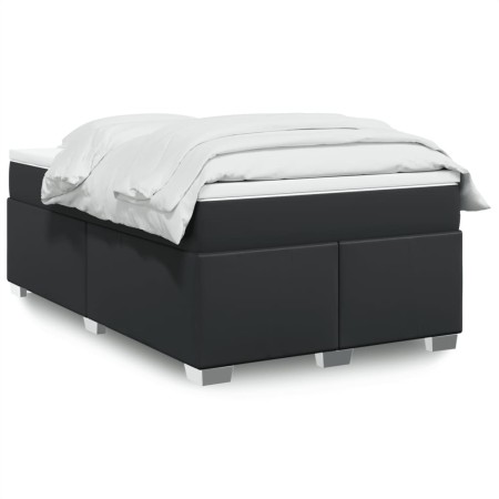Cama box spring con colchón cuero sintético negro 120x190 cm en Camas y somieres | Comprar online en Foro24