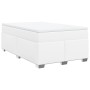 Cama box spring con colchón cuero sintético blanco 120x190 cm