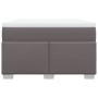 Cama box spring con colchón cuero sintético gris 120x190 cm