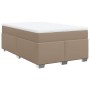 Cama box spring con colchón cuero sintético capuchino 120x190cm