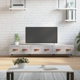 Concrete gray engineered wood TV cabinet 150x36x30 cm by vidaXL, TV Furniture - Ref: Foro24-829128, Price: 85,93 €, Discount: %