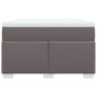 Cama box spring con colchón cuero sintético gris 120x200 cm