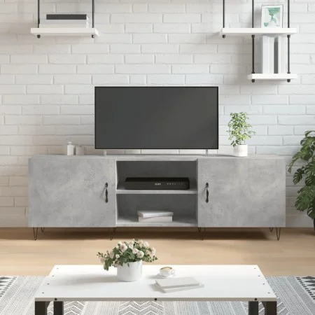 Engineered wood TV stand in concrete gray, 150x30x50 cm by vidaXL, TV Furniture - Ref: Foro24-829096, Price: 98,97 €, Discoun...