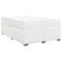 Cama box spring con colchón cuero sintético blanco 140x190 cm