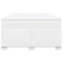 Cama box spring con colchón cuero sintético blanco 140x190 cm