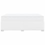 Cama box spring con colchón cuero sintético blanco 140x190 cm