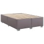 Cama box spring con colchón cuero sintético gris 140x190 cm