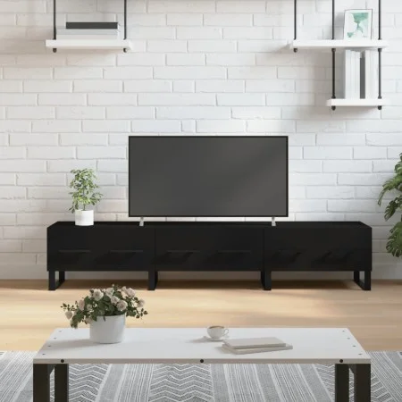 Black engineered wood TV cabinet 150x36x30 cm by vidaXL, TV Furniture - Ref: Foro24-829173, Price: 107,67 €, Discount: %