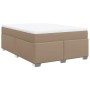 Cama box spring con colchón cuero sintético capuchino 140x200cm en Camas y somieres | Comprar online en Foro24