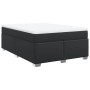 Cama box spring con colchón cuero sintético negro 160x200 cm