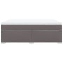 Cama box spring con colchón cuero sintético gris 160x200 cm