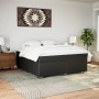 Cama box spring con colchón cuero sintético negro 180x200 cm