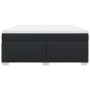 Cama box spring con colchón cuero sintético negro 180x200 cm