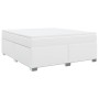 Cama box spring con colchón cuero sintético blanco 180x200 cm