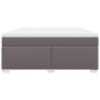 Cama box spring con colchón cuero sintético gris 180x200 cm