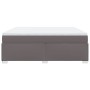 Cama box spring con colchón cuero sintético gris 180x200 cm