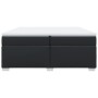 Cama box spring con colchón cuero sintético negro 200x200 cm
