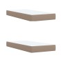 Cama box spring con colchón cuero sintético capuchino 200x200cm