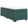 Cama box spring con colchón terciopelo verde oscuro 80x200 cm