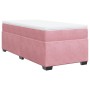Cama box spring con colchón terciopelo rosa 80x200 cm