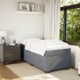 Cama box spring con colchón terciopelo gris oscuro 90x190 cm