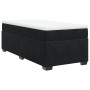 Cama box spring con colchón cuero sintético negro 90x190 cm