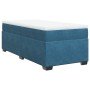 Cama box spring con colchón terciopelo azul oscuro 90x190 cm