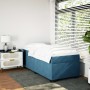 Cama box spring con colchón terciopelo azul oscuro 90x190 cm