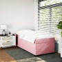 Cama box spring con colchón terciopelo rosa 90x190 cm