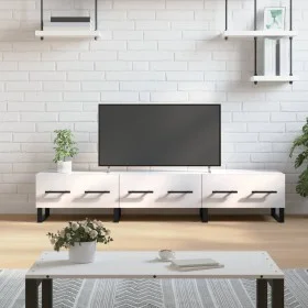 Glossy white engineered wood TV cabinet 150x36x30 cm by vidaXL, TV Furniture - Ref: Foro24-829174, Price: 118,94 €, Discount: %