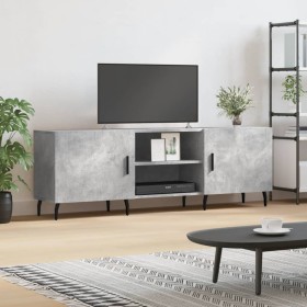 Mueble de TV madera de ingeniería gris hormigón 150x30x50 cm