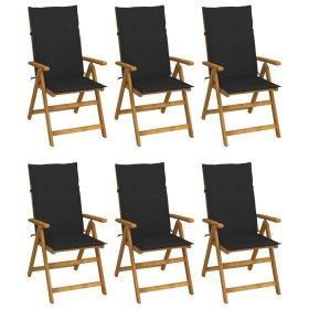 6 pcs folding garden chairs and solid acacia wood cushions by vidaXL, Garden chairs - Ref: Foro24-3064126, Price: 481,37 €, D...