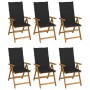 6 Stück klappbare Gartenstühle und Kissen aus massivem Akazienholz von vidaXL, Gartenstühle - Ref: Foro24-3064126, Preis: 481...